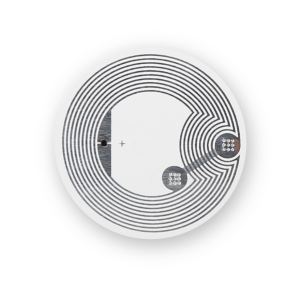 NTAG215 NFC chip with antenna coil wiring.
